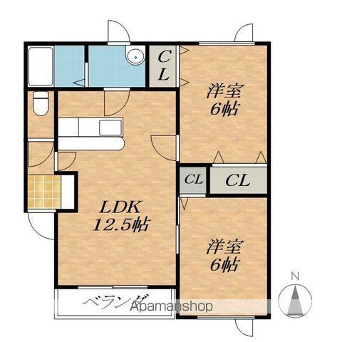 セイントハイムS(2LDK/2階)の間取り写真