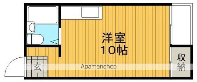 メイプルハウス(ワンルーム/2階)の間取り写真