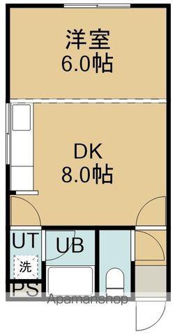 ノースシャイン五稜郭(1DK/2階)の間取り写真