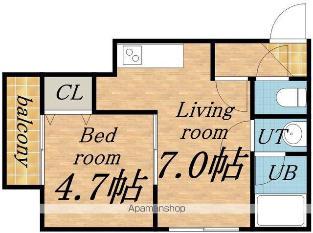 エアフォルグ北大Ⅱ(1DK/4階)の間取り写真