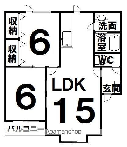 おぐらハイツⅠ(2LDK/2階)の間取り写真