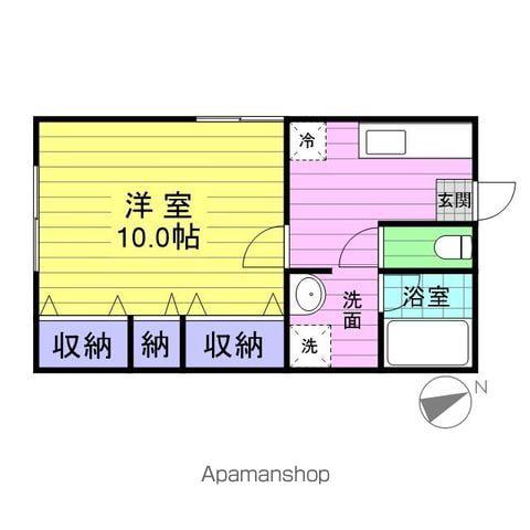 ドリームげばA(1K/1階)の間取り写真