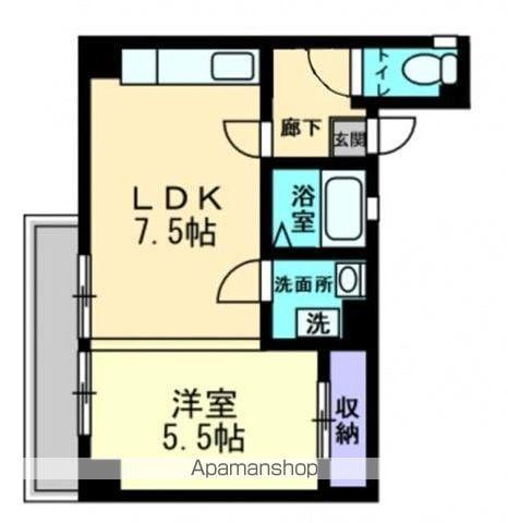 ラッフルズ エグゼクティヴ(ワンルーム/2階)の間取り写真