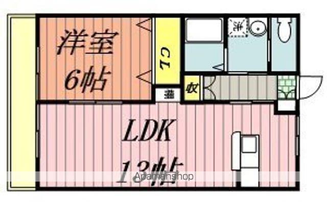 SANS片西(1LDK/2階)の間取り写真