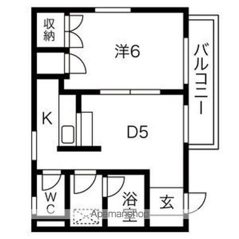 DUKE向台(1DK/3階)の間取り写真