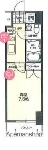 NO72 HARBOR イースト TOWER(ワンルーム/1階)の間取り写真