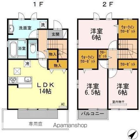 ウィット　Ｂ棟(3LDK)の間取り写真