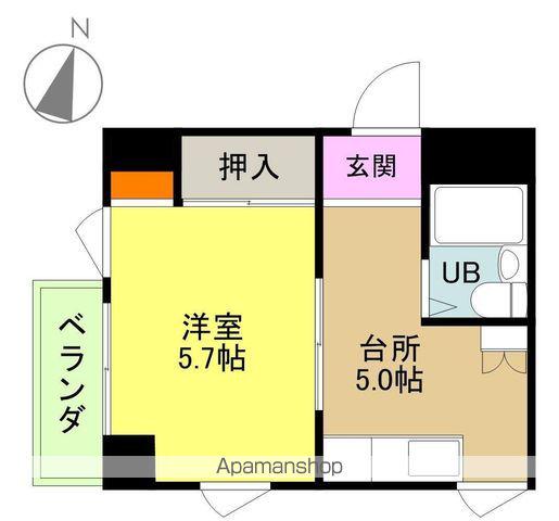 サンモール天王崎(1DK/4階)の間取り写真