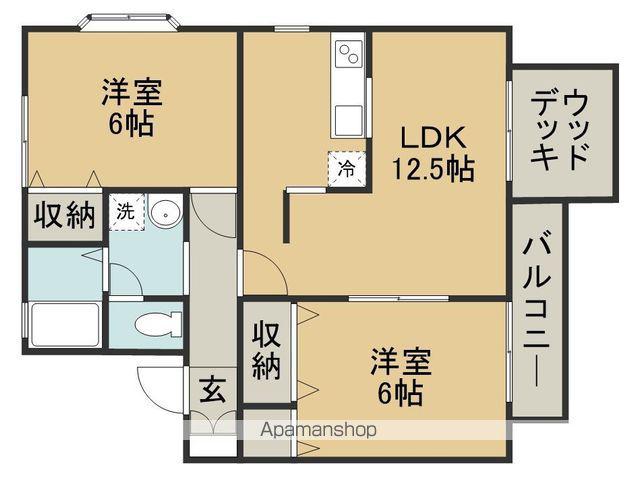 BRIOTERACCE仙台吉成 C棟(2LDK/1階)の間取り写真