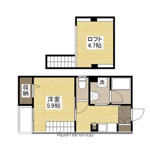 リーベ亀山(1K/1階)の間取り写真