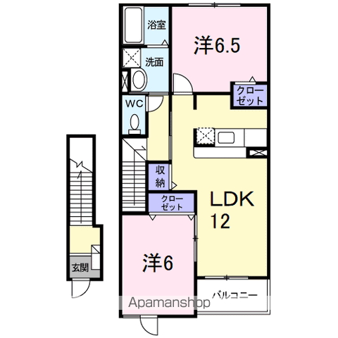 ルネサンス青山 Ⅱ(2LDK/2階)の間取り写真