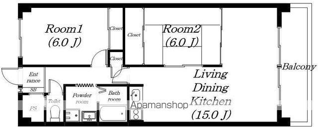 サンセール勝部(2LDK/1階)の間取り写真