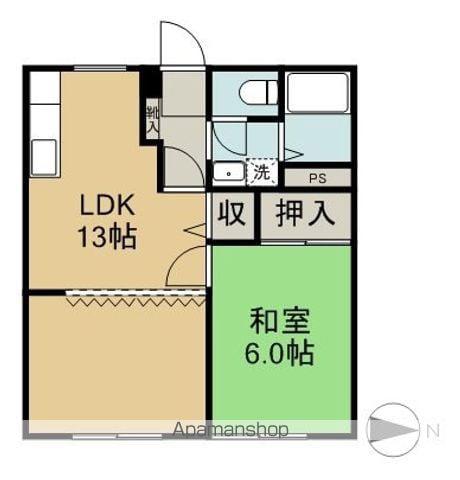 パナハイツグリーンセブン(1LDK/1階)の間取り写真
