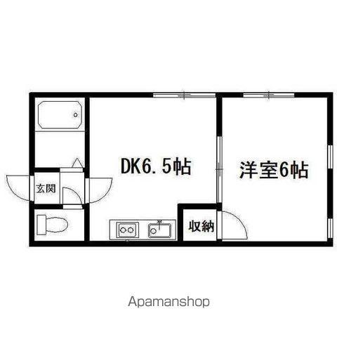 キラメック栄町3号館(1DK/2階)の間取り写真