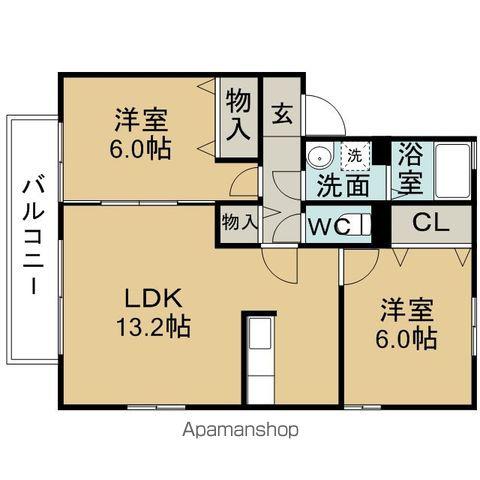 リブェールコート(2LDK/1階)の間取り写真