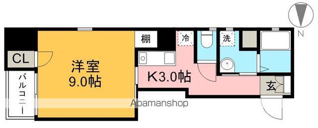 アゼリア南はりま(1K/6階)の間取り写真