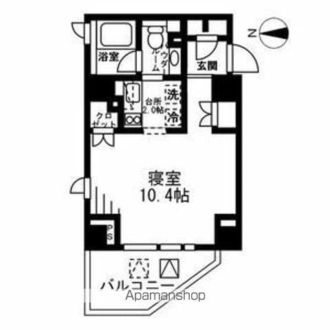 プライムアーバン四谷外苑東(1K/15階)の間取り写真