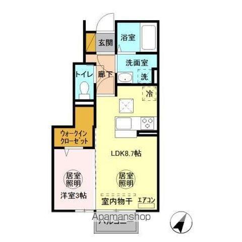 REGALO(1LDK/1階)の間取り写真