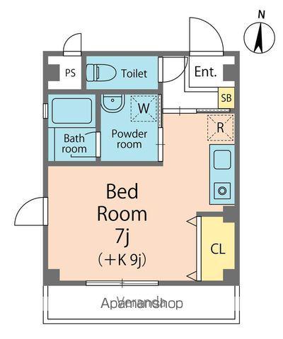 ブランモンターニュ(1K/1階)の間取り写真