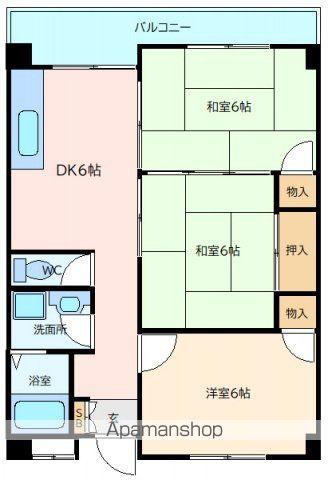 ブランシェ牛田(3DK/3階)の間取り写真