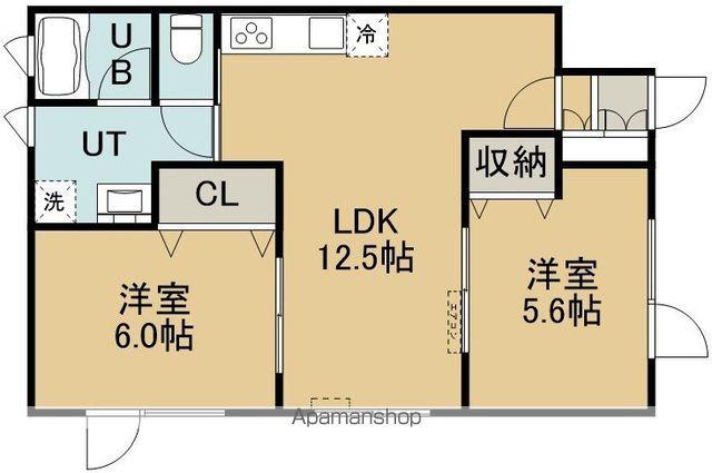 エヴァーグリーンⅡ(2LDK/1階)の間取り写真