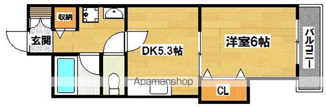 ハピネスⅠ番館Ⅱ番館(1DK/1階)の間取り写真