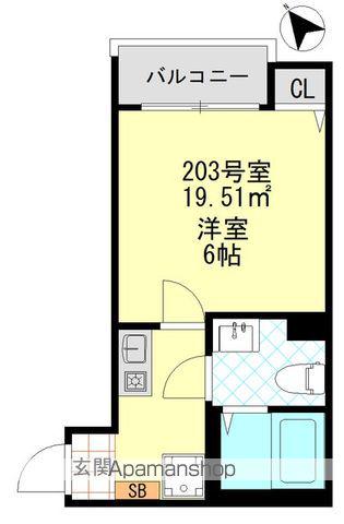 CASAR八王子(1K/2階)の間取り写真
