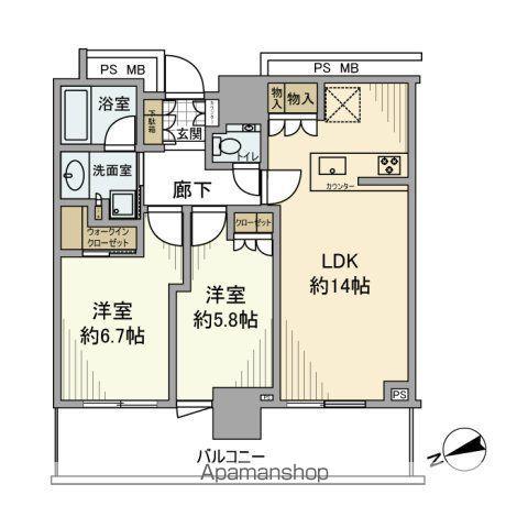 クラッシィタワー東中野(2LDK/16階)の間取り写真