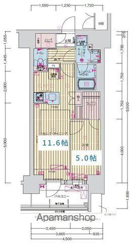 プレサンス丸の内サージュ(1LDK/14階)の間取り写真