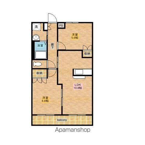 ルミナス・ビアン(2LDK/2階)の間取り写真