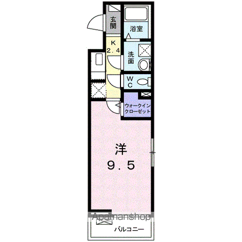 ル・ボヌール新居浜(1K/3階)の間取り写真