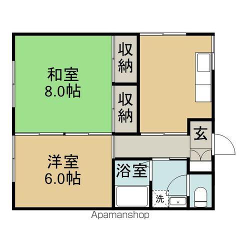 谷藤アパート(2DK/2階)の間取り写真