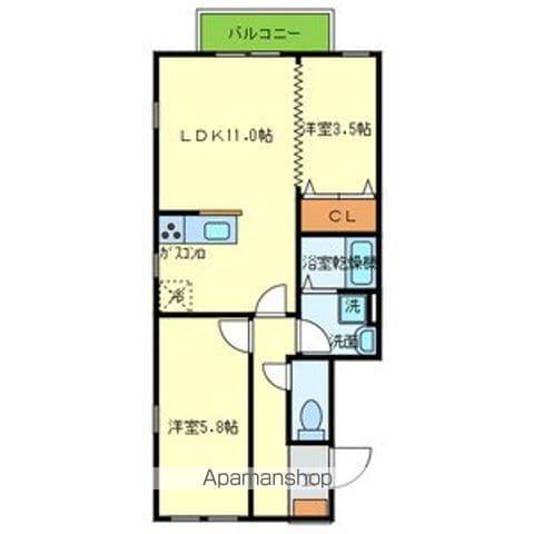 TAKUMI HOUSE(2LDK/1階)の間取り写真