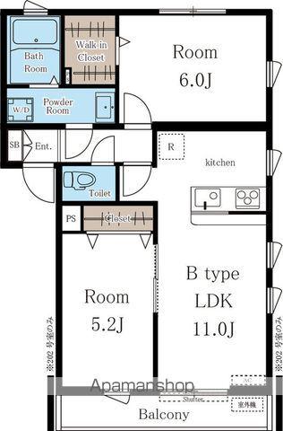 リブリ岸和田(2LDK/2階)の間取り写真