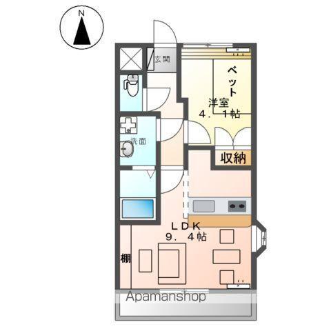 マーベラス(1LDK/2階)の間取り写真