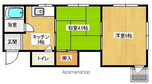 大宝ハイツ(2K/3階)の間取り写真