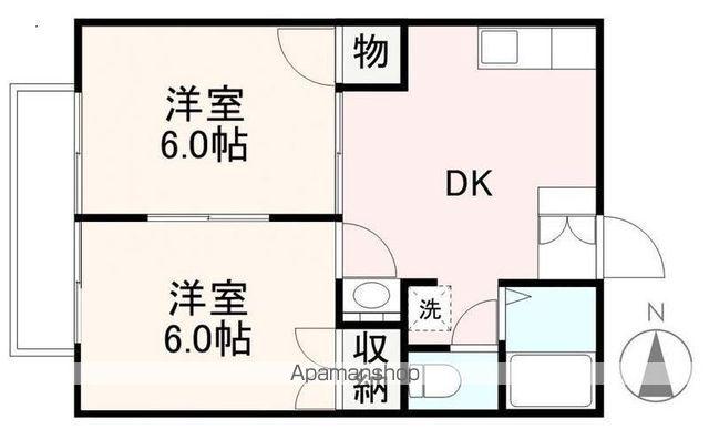 フラワーアネックスⅢ(2DK/1階)の間取り写真