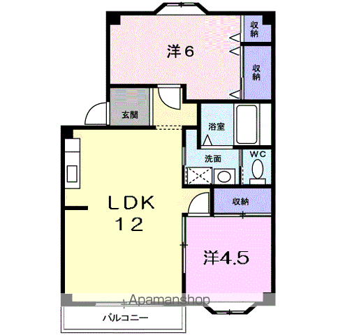 プラドールポートⅠ(2LDK/1階)の間取り写真