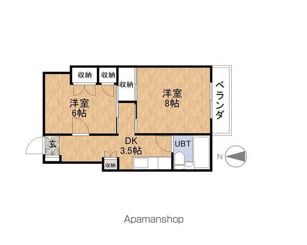 グリーンハイツ(2K/1階)の間取り写真