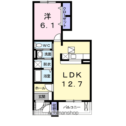 メルヴェールナカムラ壱番館(1LDK/1階)の間取り写真