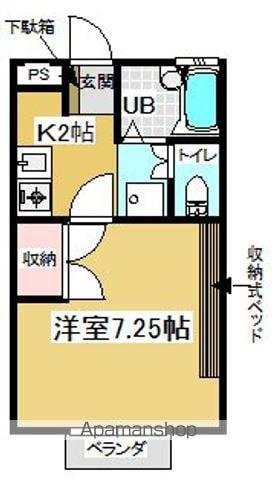 WELFAREハイツソレイユ(1K/1階)の間取り写真