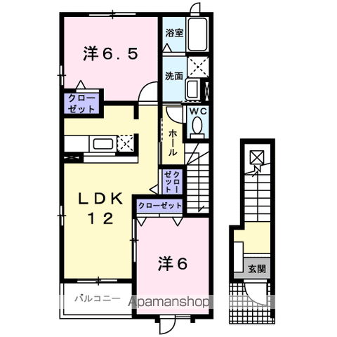 パインアヴェニュ-C(2LDK/2階)の間取り写真