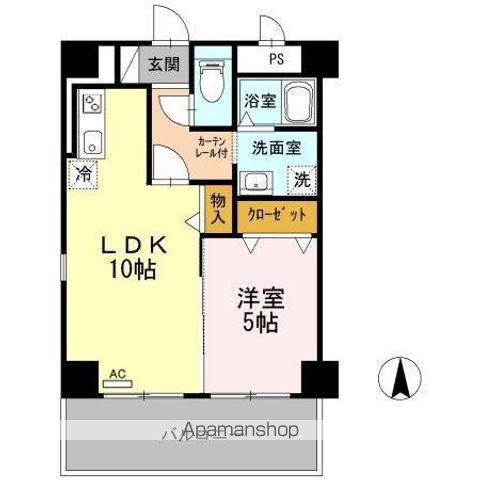KIRAKUマンション(1LDK/3階)の間取り写真