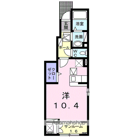 リジエール A(ワンルーム/1階)の間取り写真
