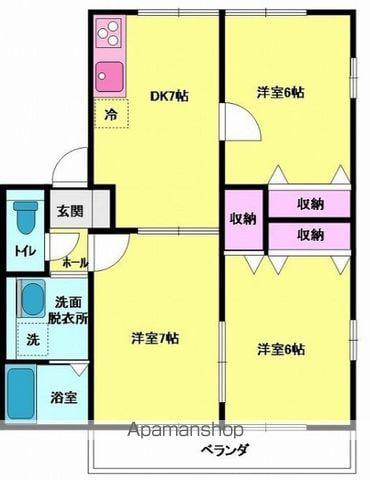 レトア堀川(3DK/1階)の間取り写真