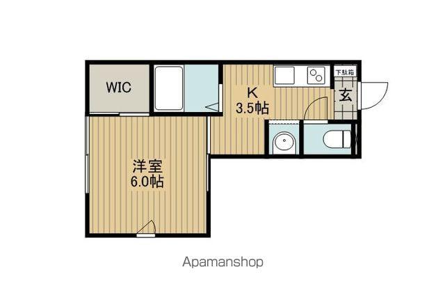 グランシード城南B棟(1K/1階)の間取り写真