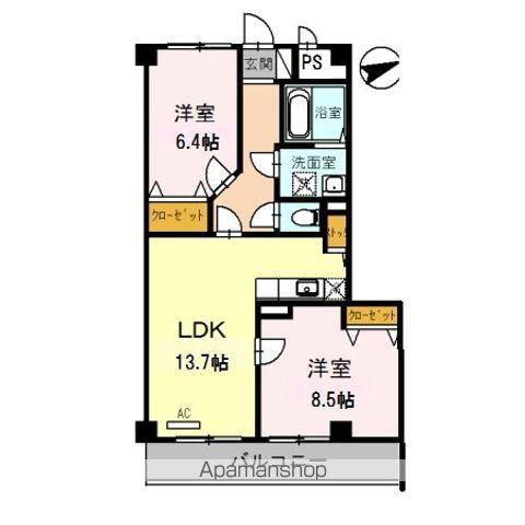 GRACE WOOD(2LDK/2階)の間取り写真