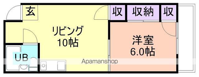 メゾン島村(1LDK/4階)の間取り写真