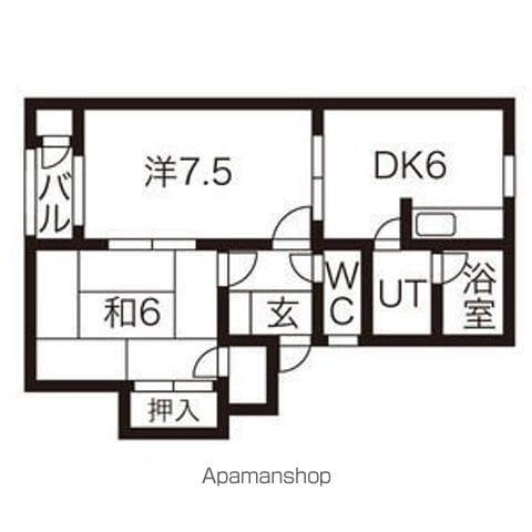 フリーデンD(2DK/1階)の間取り写真