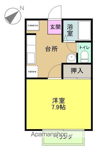 シガハイツⅩ(1DK/1階)の間取り写真